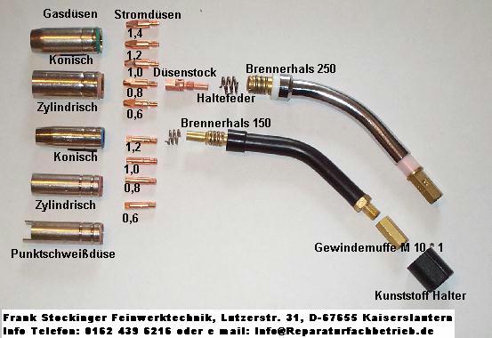 Benötigen Sie Gasdüsen oder Stromdüsen für MIG MAG Schutzgas Schweißgerät ?